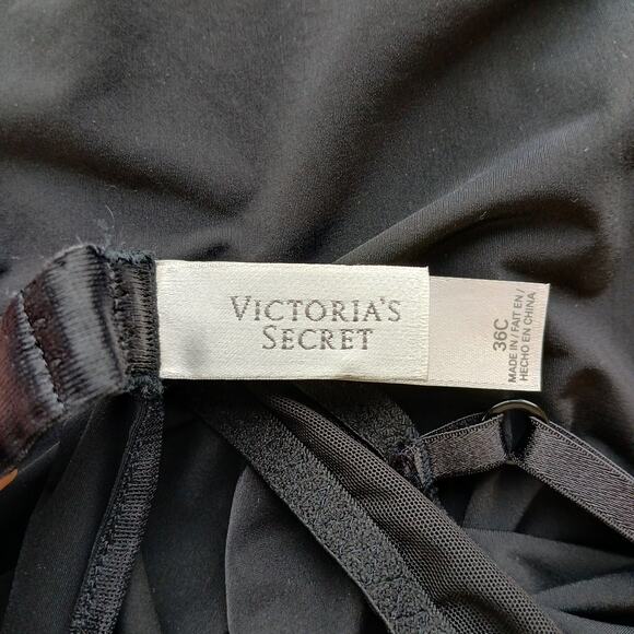 VS Padded Cup Mini Slip Dress 36C black underwire adjustable straps lace nylon - Picture 10 of 14